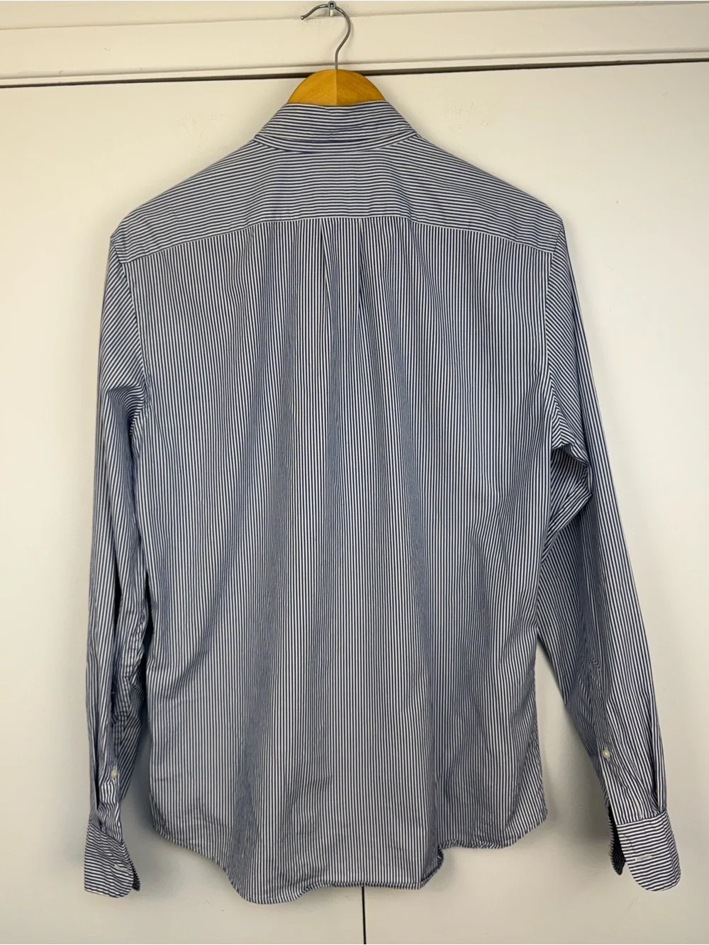 J.Crew Secret Wash Slim Blue White Stripe Shirt M